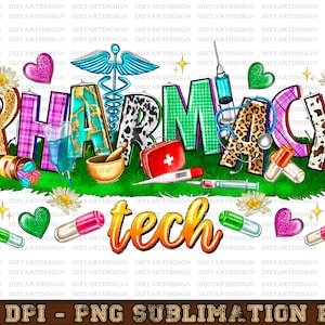 Pharmacy Tech Png Sublimation Design Download, Pharmacy Technician Png, Pharmacy Tech Png, Nursing Png, Sublimate Download