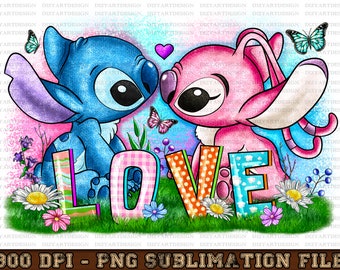 Love Stitch Png Sublimation Design Download, Hand Drawn Stitch Png, Cute Stitch Png, Floral Stitch Png, Sublimate Designs Download