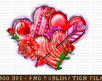 Valentines Heart Png Sublimation Design, Heart  Sublimation Design, Valentine's Day Heart Png, Heart, Digital Download
