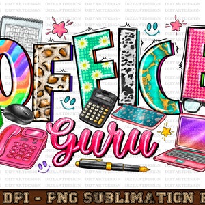 Office Guru Design Png, Office Crew Png, Office Team Life Png, Office Squad Png,Office Squad Png Files ,Vintage Doodle Png,Leopard Lettering