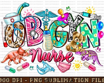 Ob Gyn Nurse Png, Ob Gyn Tech Nurse Png, Ob Gyn Crew Png, Ob Gyn design, Sublimation, PNG Sublimation Design