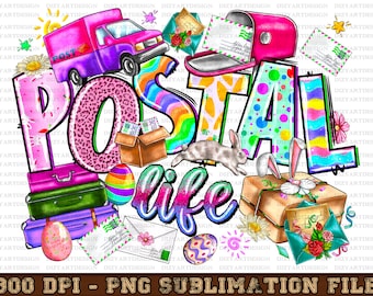 Postal Life Easter  Day Png, Western PNG, Easter Png, postlal png, Postal worker png, Sublimation Design, Digital Download, postman