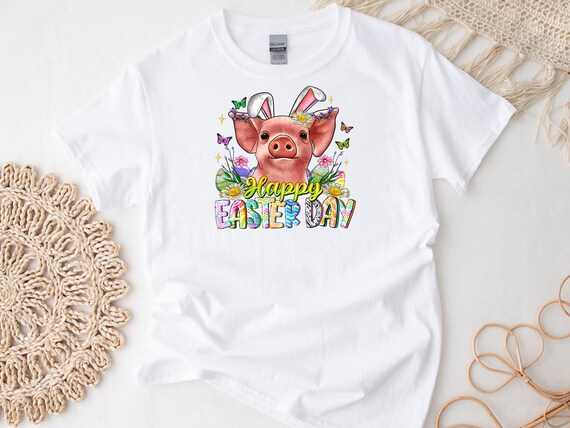 Pig Bunny Ear With Egg Easter Easter Day Shirt Pig Bunny Ear With Egg Easter Easter Day Shirt