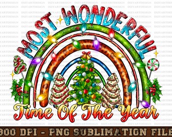 It's The Most Wonderful Time Of The Year Png, Merry Christmas, Png, Christmas Tree png,Western,Santa png,Sublimation,Digital Download