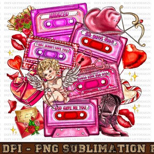Valentine&#39;s Day cassette tapes png, Happy Valentine&#39;s png, 14th February png, Valentine&#39;s Day png, sublimate designs download