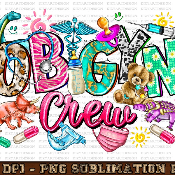 OBGYN Crew png sublimation design download, Medical png, western OBGYN png, sublimate designs download