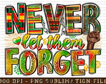 Never let them forget png sublimation design download, 1865 vibes png, Black History Month png, Juneteenth png, sublimate designs download