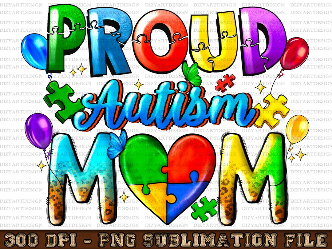 Proud Autism Mom Png, Autism Mom Puzzle Png, Autism Awareness Mom Png ...