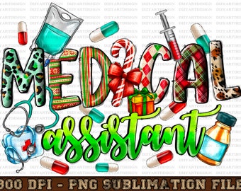 Christmas Medical Assistant PNG, Christmas, Medical Png, Nurse Png, Western, Medical Png, Hospital Png, Sublimation Design, Digital Download