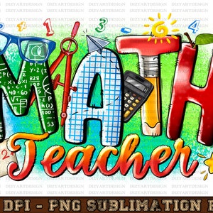 Math Teacher png sublimation design download, Teacher&#39;s Day png, Teacher love png, back to school png, sublimate designs download