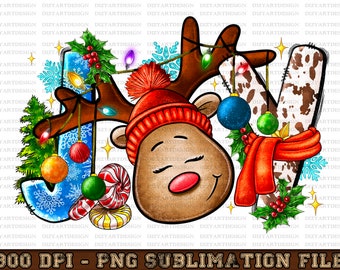 Joy Deer Christmas Png, Deer Design,Christmas Sublimation,Merry Christmas Y'all,Christmas Deer Png, Deer Png,joy Png,Sublimation Design