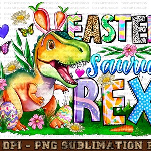 Easter Saurus Rex png sublimation design download, Happy Easter png, Saurus Rex png, Easter Dinosaur png, sublimate designs download