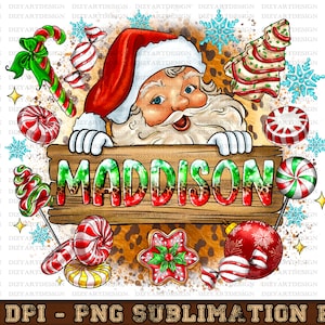 Kids Custom name Christmas png, Santa Claus png, Snowman png, Merry Christmas png, Reindeer Png, Christmas Png, Custom Name Png
