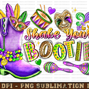 Shake Your Bootie, Mardi Gras Booties, Louisiana, Mardi Gras, PNG, PNG Download, White boots, New Orleans, Marching boots, Western png