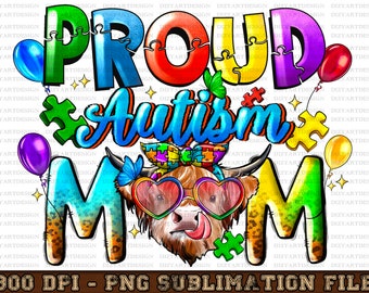 Proud Autism Mom Png, Autism Mom Puzzle Png, Autism Awareness Mom Png File, Papa Bear Autism Awareness  png, Cricut Files