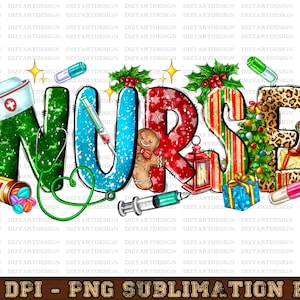 Nurse Christmas Png sublimation design download, Christmas png, Merry Christmas png, Nurse png, Nursing png, sublimate designs download