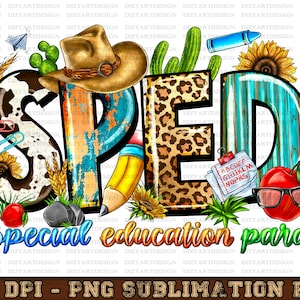 Sped Special Education Para png, Western PNG, School Png, Teacher png, Pencil png, Sublimation Design, Digital Download, Western