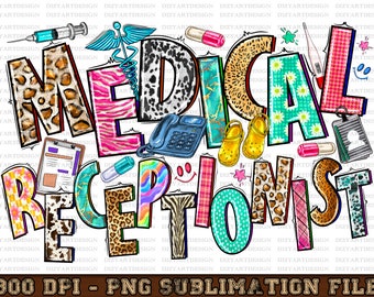 Medical Receptionist Png, Medical Receptionist Shirt Png, Colorful Medical Receptionist Png Sublimation Design And Digital Download