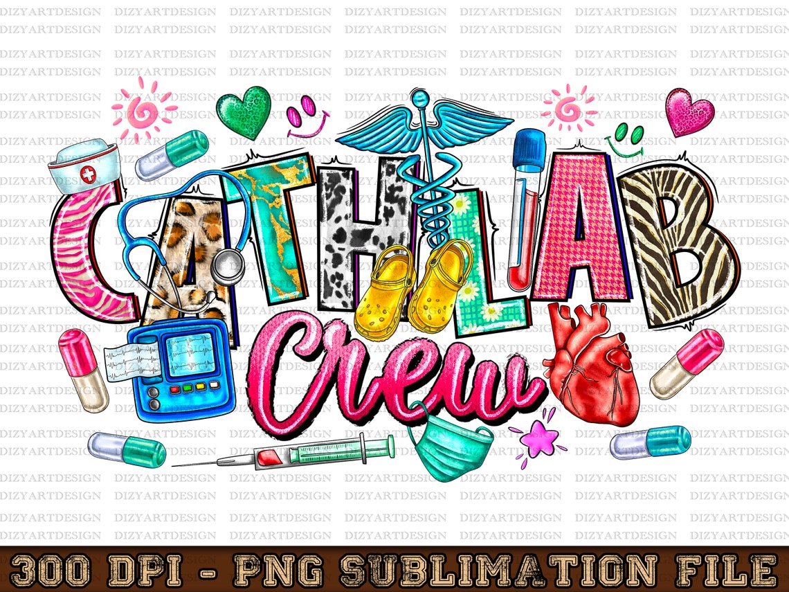 Cath Lab Crew, Cath Lab, Vintage, Nurse Png, Leopard Lettering ...