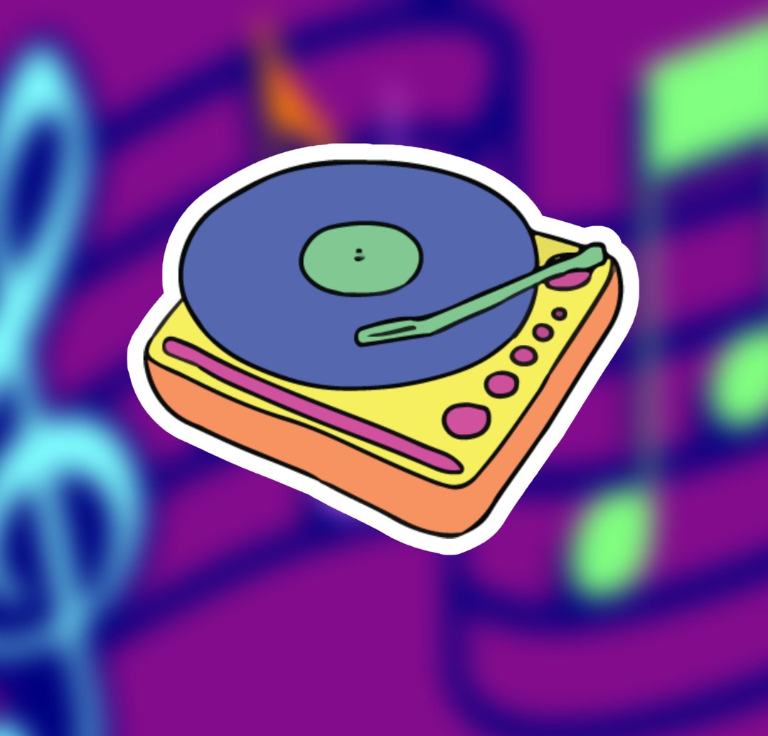80s Retro Record Player Sticker Nostalgic Vinyl Vibes Shop Etsy