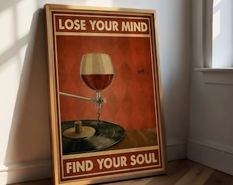 Perdi la testa e trova la tua anima, poster retrò, quadro su tela vintage, stampa artistica bohémien, decorazione musicale per soggiorno, stampa artistica