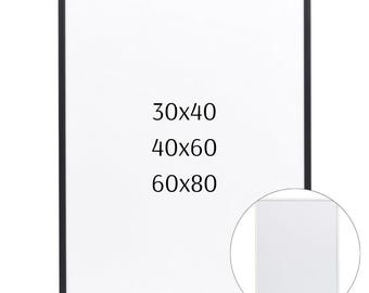 Cornice per poster in alluminio 30x40 40x60 60 x 80 cm nero bianco