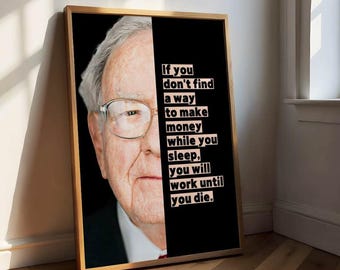 Poster di Warren Buffett, immagine, citazione, motivazione, trading, borsa, borsa valori, decorazione, ufficio, studio, imprenditore, mentalità