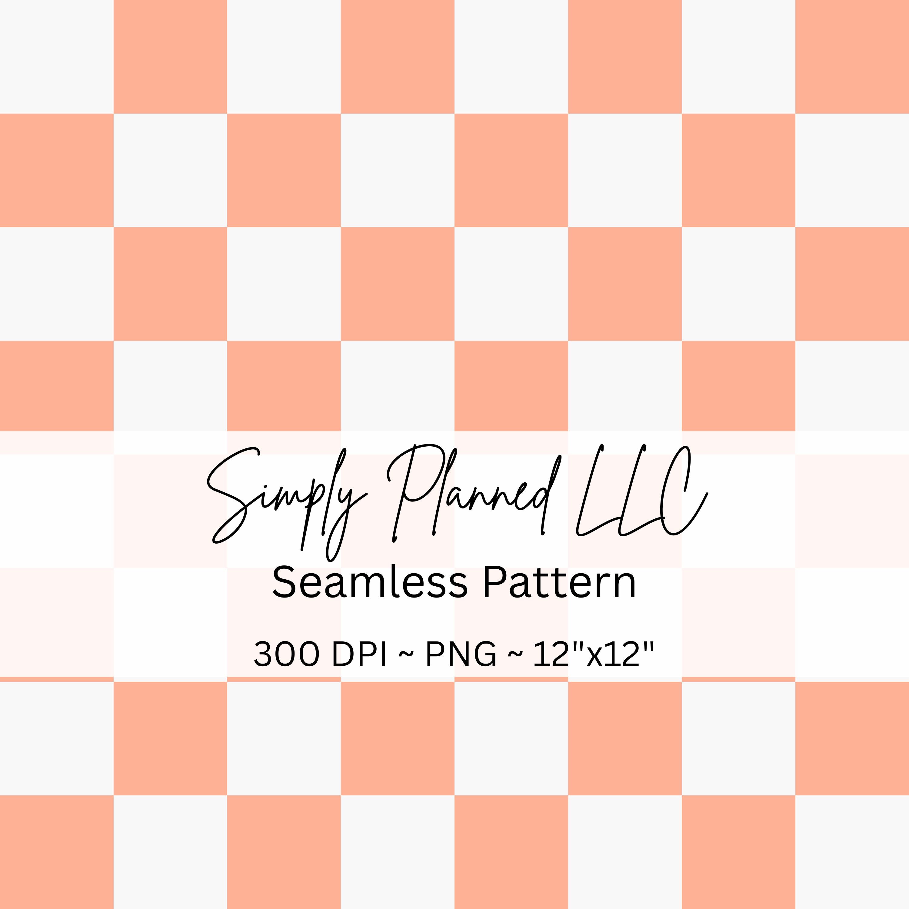 Peach Checkered Seamless Pattern | Pink Checks | 300 DPI Digital PNG ...