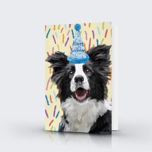 carte d'anniversaire de border collie | Parfait pour les amoureux des chiens | Cadeau d'anniversaire