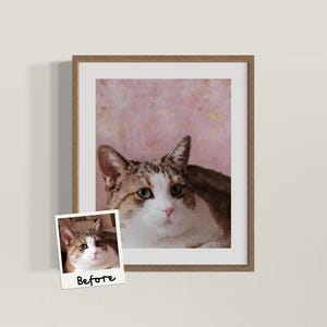 Tier Portrait Druck | ZU HAUSE DRUCKEN | Handgemaltes Digital vom Foto | Haustier-Denkmal | Hund, Katzenliebhaber Geschenk | Weihnachten