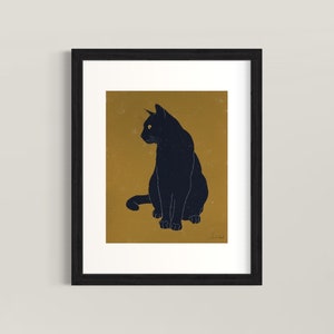 Black Cat Pet Portrait in Stylish Oak Frame | Ready-to-Hang | Purrfect Gift for Cat Lovers!