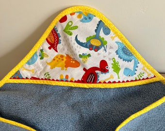 Baby Hooded Towel - Dinosaur - Baby Bath Towel -Baby Shower Gift