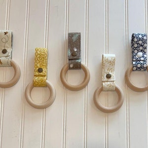 Kitchen Towel Holder - Fabric Hand Towel holder - Wood Ring Towel Holder - Towel Hanger