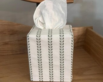 Fabric Tissue Box Cover - Square - Vine