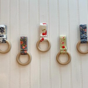 Kitchen Towel Holder - Fabric Hand Towel holder - Wood Ring Towel Holder - Towel Hanger