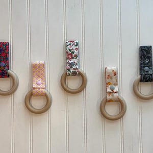 Kitchen Towel Holder - Fabric Hand Towel holder - Wood Ring Towel Holder - Towel Hanger