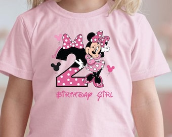 Custom Disney Birthday Party Shirt Minnie Mickey Mouse Personalized Birthday Girl Birthday Boy Disney Birthday Trip Matching Family Tshirts