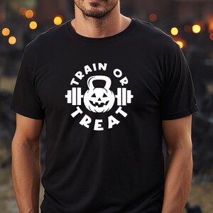 Halloween Personal Trainer Shirt Gym Tshirt Spooky Pumpkin Shirt Unisex Halloween Gifts Trick Or Train Body Building Shirt Weightlifting Tee