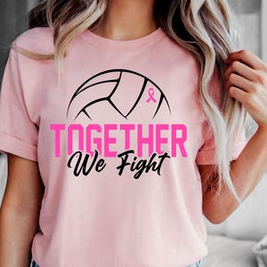Volleyball Breast Cancer Awareness Shirt Breast Cancer Support Squad Volleyball Shirt Customizable Girls Volleyball Team Matching Shirts