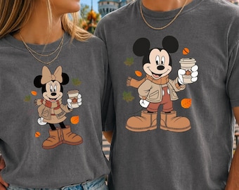 Fall Season Autumn Halloween Disney Shirt Comfort Colors Matching Couple Disney Halloween Shirts Disneyland Disneyworld Trip Graphic Shirts