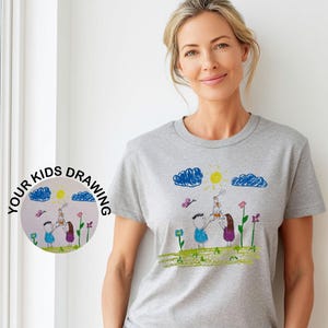 Family Drawing Custom Picture Tshirt Personalized Kids Picture Print Shirt Memorable Gifts Mothers Day Gifts Custom Mama Shirt Wife Gifts