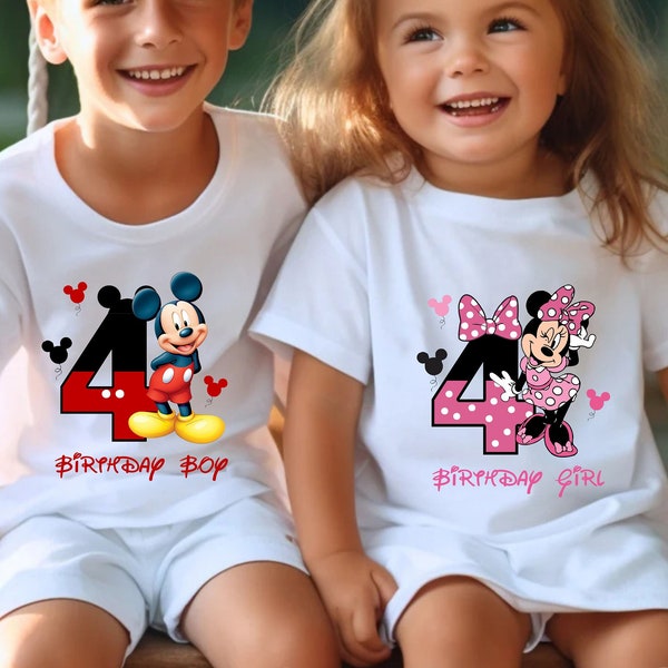Minnie Mouse Birthday Girl Shirt, Mickey Mouse Birthday Boy, Disney Birthday Party, Disneyland Birthday Trip, Custom Disney Shirts