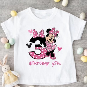 Minnie Mouse Birthday Girl Shirt, Disney Birthday Party, 3rd Birthday Gift, Disneyland Birthday Trip, Birthday Princess, Custom Bday Gift