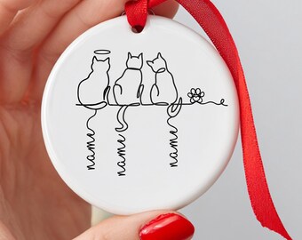 Personalized Cat Mom Christmas Ornament Custom Ornament Ceramic Ornament Cat Mom Christmas Gift Cat Memorial Pet Christmas Ornaments