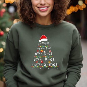 Math Tree Christmas Sweatshirt, Teacher Christmas, Teacher Crewneck Sweatshirts, Math Teacher Sweater, Christmas Teacher, Mathematics