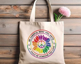 LGBTQ Tote Bag Pride Month Gifts Gay Tote Bag Lesbian Ally Gifts Bulk LGBTQ Gifts Gay Pride Shoulder Bag Equal Rights Activist Accessories