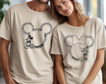 Camiseta de vacaciones de Disney, camisetas de pareja de Mickey y Minnie, camiseta de luna de miel de Disney, camisetas a juego de Disney, camiseta familiar de viaje a Disneyland para parejas