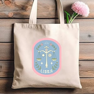 Libra Tote Bag, Libra Aesthetic, Libra Gifts, Libra Birthday, Libra Accessories, Libra Shoulder Bag, Zodiac Gift, Astrology, Born In October