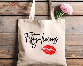 50th Birthday Party Tote Bag 50th Birthday Gifts Fifty-licious Bag Fifty-licious Squad Fifty Birthday 50th Birthday Party Gifts Shoulder Bag