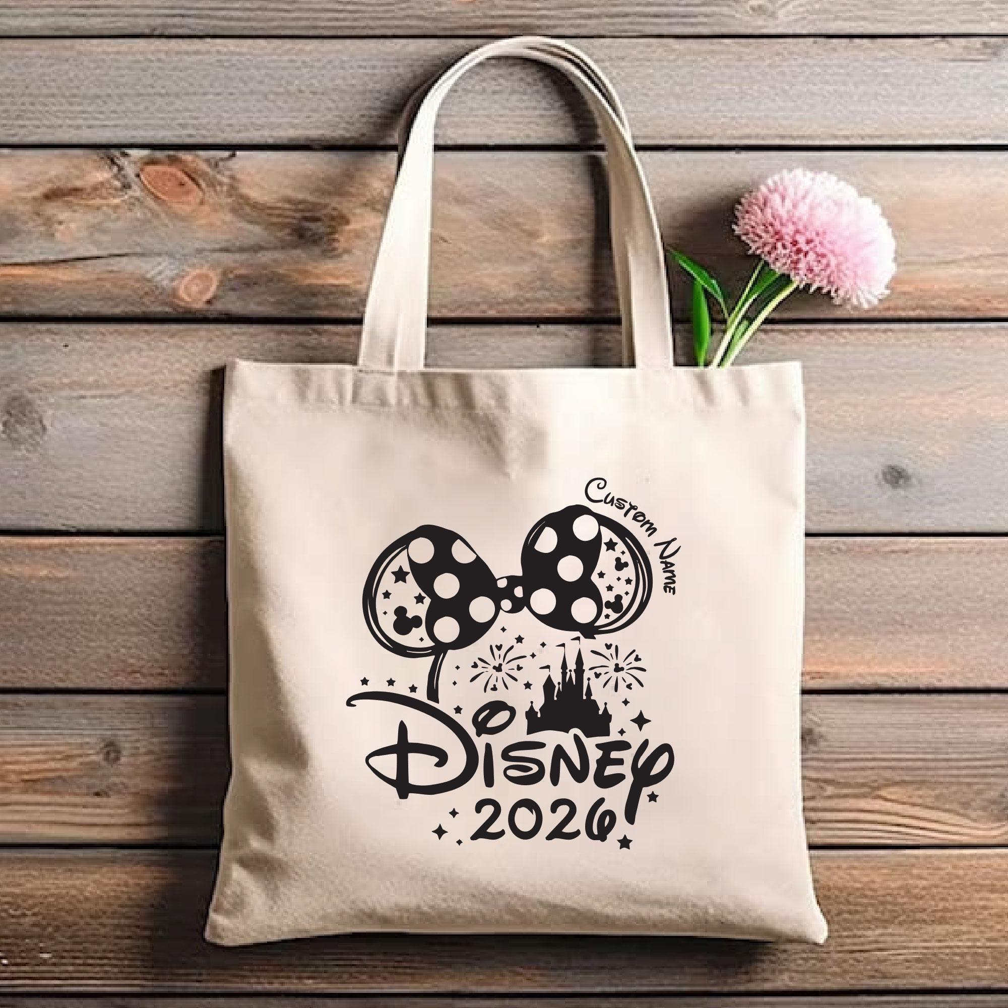 Custom Name Disney Tote Bag Personalized Disney 2026 Shoulder Bag